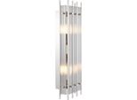 Casa Padrino Lampada Da Parete Argento/Grigio 23 X 12 X H. 65 Cm - Elegante Lampada Da Parete Con Vetro Fumé - Qualità