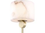 Casa Padrino Lampada Da Terra Color Ottone / Alabastro Ø 30 X H. 171 Cm - Lampada Da Terra Moderna Con Paralume Rotondo In Alabastro - Illuminazione
