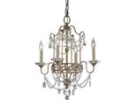 Casa Padrino Lampadario Barocco In Cristallo Argento/Oro Ø 41,3 X H. 49,4 Cm - Elegante Lampadario In Stile Barocco - Mobili Barocchi
