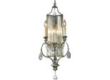 Casa Padrino Lampada Da Parete Barocca In Cristallo Argento / Oro 27 X 11,4 X H. 66 Cm - Elegante Lampada Da Parete In Stile Barocco - Mobili Barocchi