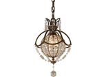Casa Padrino Lampada A Sospensione Barocca Con Vetro Cristallo Bronzo Ø 22,2 X H. 40,5 Cm - Magnifica Lampada A Sospensione In Stile Barocco - Nobile & Magnifico
