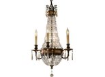 Casa Padrino Lampadario Barocco Con Vetro Cristallo Bronzo Ø 36,2 X H. 62,5 Cm - Magnifico Lampadario In Stile Barocco - Nobile & Magnifico