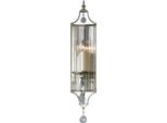Casa Padrino Lampada Da Parete Barocca In Cristallo Argento / Oro 14 X 11,4 X H. 66 Cm - Elegante Lampada Da Parete In Stile Barocco - Mobili Barocchi