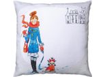 Cuscino A Punto Croce Rto "Passeggiata Invernale"" CU035, Schema Contato, 40X40 Cm"