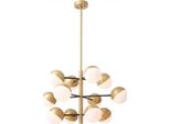 Casa Padrino Lampadario In Ottone Antico Colorato/Bianco Ø 94 X H. 55 Cm - Lampadario Da Salotto - Lampadario Da Hotel - Qualità Lusso