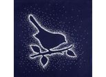 Cuscino A Punto Croce Rto "Neve D'argento. Uccello"" CU014, Schema Contato, 40X40 Cm"