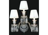 Casa Padrino Lampada Da Parete In Cristallo Barocco Argento / Bianco 48 X H. 48 Cm - Magnifica Lampada Da Parete In Stile Barocco