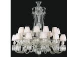 Casa Padrino Lampadario In Cristallo Barocco Argento / Bianco Ø 110 X H. 120 Cm - Lampadario Per Hotel E Ristoranti - Nobile & Magnifico