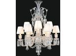 Casa Padrino Lampadario In Cristallo Barocco Argento / Bianco Ø 80 X H. 100 Cm - Lampadario Per Hotel E Ristoranti - Nobile & Magnifico