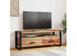 Mobile Tv 120X35X45 Cm In Legno Massiccio Color Miele