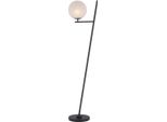Casa Padrino Lampada Da Terra Bronzo / Nero / Bianco 39 X 30 X H. 159 Cm - Moderna Lampada Da Terra In Metallo Con Base In Marmo E Paralume In Vetro Rotondo - Qualità Lussuosa