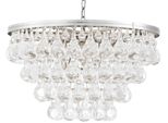 Casa Padrino Lampadario In Vetro Argento Ø 65 X H. 41 Cm - Nobile Lampadario Da Salotto - Qualità Eccellente