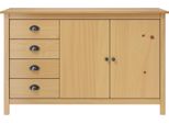 Vidaxl Credenza Hill Honey Brown 130X40X80 Cm In Legno Di Pino Massiccio