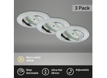 Lampada Da Incasso A Led, Set Da 3, Alluminio 6,5 W Dimmerabile IP23 Ø 8,2 Cm Plastica Briloner