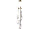 Casa Padrino Lampadario Color Ottone Ø 30 X H. 95,5 Cm - Moderno Lampadario In Metallo Con Paralumi In Vetro - Qualità Lussuosa