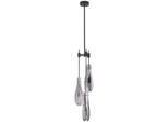 Casa Padrino Lampadario Color Bronzo/Grigio Ø 30 X H. 95,5 Cm - Lampadario Moderno In Metallo Con Paralumi In Vetro - Qualità Lussuosa