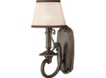 Casa Padrino Lampada Da Parete Barocca Colore Bronzo Antico / Crema / Marrone 16,5 X 19 X H. 35,6 Cm - Elegante Lampada Da Parete In Stile Barocco - Luci Barocche