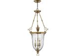 Casa Padrino Lampada A Sospensione Barocca Color Ottone Ø 57,2 X H. 113 Cm - Lampada A Sospensione In Ottone Massiccio - Nobile E Magnifica