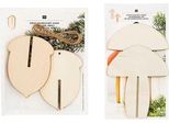 Confezione Di Decorazioni Natalizie In Legno - 3 Ghiande + 2 Funghi
