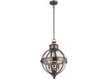 Casa Padrino Lampadario In Argento Antico Ø 37,1 X H. 54,9 Cm - Lampadario Rotondo In Stile Vittoriano - Lampadario Per Hotel E Ristoranti