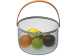 Fruttiera Aguamarina In Metallo (25 X 30 X 25 Cm)