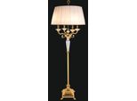 Casa Padrino Lampada Da Terra Barocca Oro/Bianco Ø 65 X H. 185 Cm - Elegante Lampada Da Terra In Stile Barocco Con Vetro In Cristallo Pregiato - Mobili In Stile Barocco