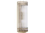 Casa Padrino Lampada Da Parete In Ottone Antico 18,5 X 15 X H. 53,5 Cm - Elegante Lampada Da Parete In Metallo Con Paralume In Vetro - Collezione Luxury