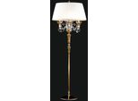 Casa Padrino Lampada Da Terra Barocca Oro/Bianco Ø 65 X H. 185 Cm - Elegante Lampada Da Terra In Stile Barocco Con Pregiato Vetro Di Cristallo - Mobili Barocchi