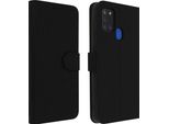 Avizar, Flip Cover Portafoglio, Custodia In Similcuoio Per Galaxy A21S, Nero