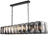 Casa Padrino Lampadario Nero/Grigio 190 X 42 X H. 36 Cm - Lampadario Da Salotto Moderno - Collezione Luxury