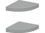 Mensole Galleggianti Ad Angolo 2 Pz. Mdf Grigio 25X25X3,8 Cm