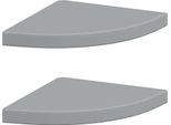 Vidaxl Mensole Galleggianti Ad Angolo 2 Pz. Mdf Grigio 35X35X3,8 Cm