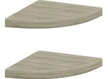 Vidaxl Mensole Galleggianti Ad Angolo 2 Pz. Rovere 35X35X3,8 Cm Mdf