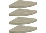 Vidaxl Mensole Galleggianti Ad Angolo 4 Pz. Aspetto Rovere 35X35X3,8 Cm Mdf