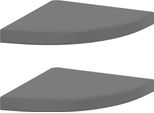 Vidaxl Mensole Galleggianti Ad Angolo 2 Pz. Mdf Grigio Lucido 35X35X3,8 Cm