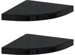 Vidaxl Mensole Galleggianti Ad Angolo 2 Pz. Nero Lucido 35X35X3,8 Cm Mdf