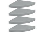 Vidaxl Mensole Galleggianti Ad Angolo 4 Pz. Mdf Grigio 35X35X3,8 Cm