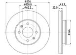 2X Disco Freno Hella 8DD 355 132-081 Per Hyundai I20 Hatchback (Gb Ib) 43 7Mm