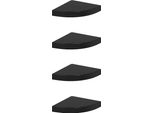 Vidaxl Mensole Galleggianti Ad Angolo 4 Pz. Mdf Nero Lucido 25X25X3,8 Cm