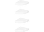 Vidaxl Mensole Da Parete Angolari 4 Pz. Mdf Bianco Lucido 25X25X3,8 Cm