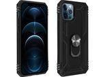 Avizar, Custodia Ibrida Per Cellulare Con Supporto Ad Anello Per Apple Iphone 12 / 12 Pro, Nero