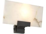 Casa Padrino Lampada Da Parete In Alabastro / Bronzo 30 X 8 X H. 19 Cm - Elegante Lampada Da Parete Con Paralume In Alabastro - Collezione Luxury
