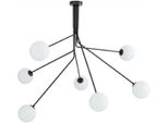 Casa Padrino Lampadario Alogeno Color Bronzo / Bianco 192 X 192 X H. 85 Cm - Lampadario Moderno Dimmerabile Con Paralumi Rotondi In Vetro - Collezione Luxury