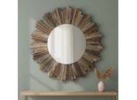 Specchio Da Parete Mucola 90 Cm Specchio Rotondo Da Sala Specchio Decorativo Specchio Shabby In Legno Marrone Specchio Appeso Cornice In Legno Cosmetici Legno Massiccio Barocco Antico