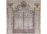 Casa Padrino Luxury Baroque Deco Wall Painting The Magnificent Gate Beige / Multicolore 290 X H. 310 Cm - Piastrelle Di Mosaico In Pietra Naturale Dipinte A Mano - Decorazione Murale Barocca