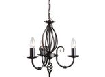 Casa Padrino Lampadario Barocco Nero Ø 36 X H. 45 Cm - Elegante Lampadario Da Soggiorno - Lampadario In Stile Barocco
