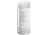 Casa Padrino Lampada Da Parete Argento 12 X 12,5 X H. 38 Cm - Elegante Lampada Da Parete In Metallo Con Paralume In Vetro - Collezione Luxury