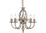 Casa Padrino Lampadario Barocco In Ottone Antico Ø 47 X H. 45 Cm - Elegante Lampadario Da Salotto - Lampadario In Stile Barocco