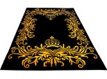 PompööS By Casa Padrino Tappeto Di Harald GlööCkler 200 X 290 Cm Nera / Oro - Tappeto Dal Design Barocco - Tessuto A Mano In Lana