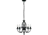 Casa Padrino Lampadario Barocco Nero Ø 47 X H. 45 Cm - Elegante Lampadario Da Salotto - Lampadario In Stile Barocco